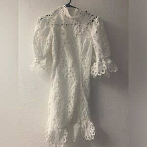 Fashion Nova Medium White Camila Lace mini dress